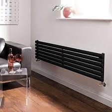 Hudson Reed Heizkorper Revive 354 Mm X 1600 Mm Horizontale Design Heizung Aus Stahl Oberflache In Schwarz Kuchen Sofa Design Heizkorper Wohnzimmer Modern