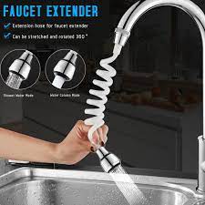 Remove old faucet, then thread the data cable, hoses, and shank of the new faucet through the deck. Kitchen Faucet Extension Extender 360 Rotatable Long Hose Portable Pullable Foaming Bathroom Shower Faucet Spring Tube White Shower Heads Aliexpress