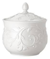 Accented with platinum, this durable bone china pattern is dishwasher safe. Lenox Opal Innocence Carved Scroll Porcelain Sugar Bowl With Lid Dillard S
