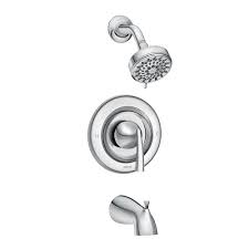 The 7910 faucet is the same model, except that it comes with a side spray attachment. Moen Essie Single Handle 5 Spray Tub And Shower Faucet With Valve In Chrome Valve Include The Home Depot Canada