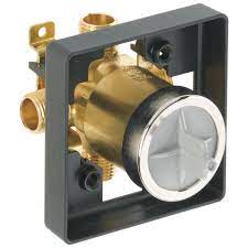 Adjustable thermostatic high/low mixing valve for point of distribution in domestic water systems. Multichoice Universal Tub Shower Rough Universal Inlets Outlets R10000 Unbx Delta Faucet