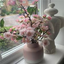 Artificial flowers in vase uk artificial white flowers in vase uk. Artificial Blossom Plant Pink Faux Blossom In Vase Shelf Edge Uk