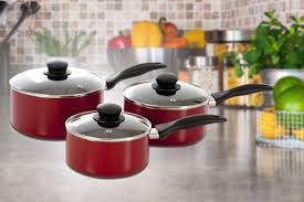 3 Piece Saucepan Set Pan Sets Pan Set Red Pan