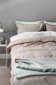 Cift Kisilik Keten Nevresim Takimi Gri Bej Home All H M Tr Bed Linens Luxury Matching Bedding And Curtains Duvet Cover Sets