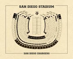 Print Of Vintage San Diego Stadium Seating Chart Seating