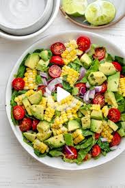 Corn Tomate Salade D Avocat Vegan Summer Recipes Avocado Tomato Salad Avocado Salad Recipes