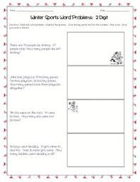 Winter Sports Word Problems 2 3 Digits Addition Subtraction Word Problems Subtraction Word Problems Addition Word Problems