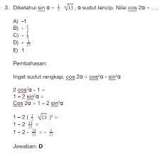 Sudut rangkap merupakan hasil perkalian bilangan bulat dengan suatu sudut. Kerjakan Latihan Contoh Soal Uts Trigonometri Agar Nilai Matematikamu Makin Tinggi