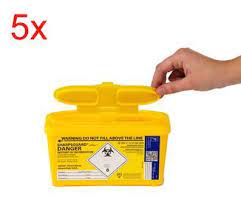 How to get rid of a sharps container safe disposal of needles and other sharps used at home, at work, or while traveling there are several ways to get rid of a sharps disposal container. 5x Daniels Sharpsguard Sharps Bin 1 Litre Yellow Multi Pack Buy Online In Angola At Angola Desertcart Com Productid 50513625