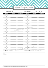 printable weight loss tracker unique health and fitness