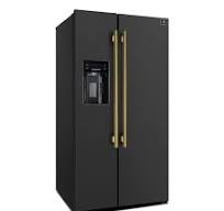 FORNO Salerno 20-cu ft Counter-Depth Side-by-Side Refrigerator with Ice  Maker ,Water and Ice Dispenser ( Black ) ENERGY STAR Certified