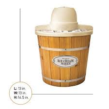 Nostalgia Icmp4wd 4 Quart Electric Wood Bucket Ice Cream Maker Walmart Com Ice Cream Maker Electric Ice Cream Maker Old Fashioned Ice Cream