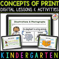 Concepts Of Print Kindergarten Literacy Google Slides Concepts Of Print Digital Literacy Lessons Digital Lessons