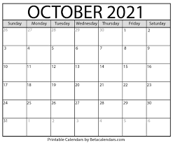 Easy to print reference calendars make it easy to quickly look up dates and holidays online and off. Free Printable October 2021 Calendar