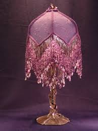Purple Lamp Beaded Lamps Beaded Lampshade Victorian Lamps