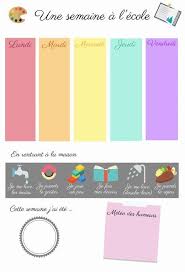 Calendrier Une Semaine A L Ecole Calendrier A Imprimer Semaine Scolaire Semainier Enfant