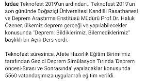 Kandilli'den kurumlara afet bilinci ve deprem eğitimleri. Kandilli Rasathanesi On Twitter Teknofest 2019 Un Ardindan Kandilli Rasathane Kandillirasathanesi Deprem Teknofest