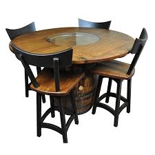 Whisky Barrel Pub Table And Chairs Rustic Quartersawn Oak Michaels Stain Barrel Table Whiskey Barrel Table Whiskey Barrel Furniture