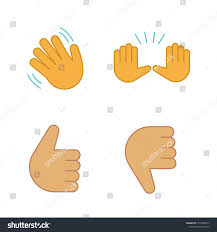 Hand Gesture Emojis Color Icons Set Hello Goodbye Stop Good Job Disapproval Gesturing Waving And Raising Hands T Icon Set Writing Templates Kids English