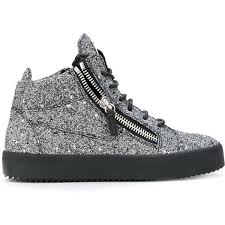 Black And Silver High Top Sneakers Giuseppe Zanotti Design May London Shiny Sneaker 720 Liked On Polyvore Featuring Shoes Sneakers Silver Top Leather Shoes Urban Sneakers Glitter Sneakers