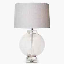 Hereford grey wood and silver metal film tripod floor lamp by pacific. Large Crystal Glass Ball Table Lamp With Grey Herringbone Shade Primrose Plum