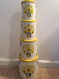 vintage metal kitchen canister set of 4