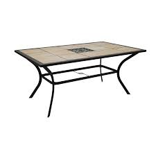 Shop Garden Treasures Eastmoreland Tile Top Brown Rectangle Patio Dining Table At Lowes Com Steel Dining Table Outdoor Dining Table Patio Dining Table