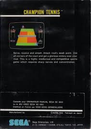 In north america, tennis was one of 18 launch games for the nes. Champion Tennis Box Shot For Sg 1000 Gamefaqs
