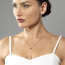 Peora 14K White Gold Oval Created Ruby Pendant