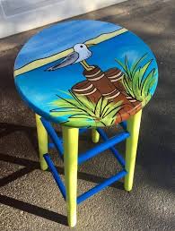 Makes me not want to let go of summer! Latest Painted Chair For The Rso Auction Latest Hand Painted Furniture