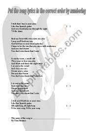 English Worksheets Music Class Spanish Guitar Toni Braxton