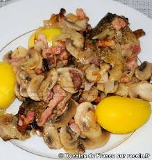 Recette Truites Aux Champignons Et Lardons Sur Recoin Fr Recette En 2020 Recette Truite Recette Cuisine Poisson
