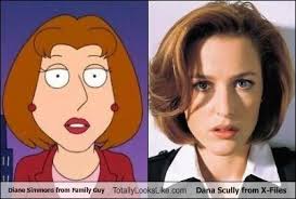 TLL Classics: Diane Simmons from "Family Guy" Totally Looks Like Dana  Scully from "X-Files"