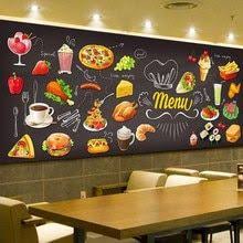 Personalized Blackboard Graffiti Food Mural Wallpaper Cake Shop Cafe Hamburger Shop Restaurant Photo Wallpaper Wa Restaurant Photos Restaurant Decor Mural Cafe