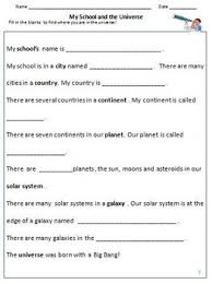 Our Universe Galaxies Solar System Planets Workshee Solar System Worksheets Solar System Lessons Worksheets For Grade 3
