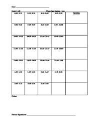 15 minute behavior chart