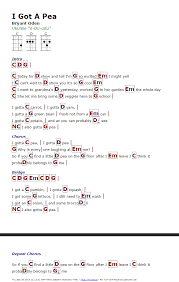 I Got A Pea Bryant Oden Http Myuke Ca Ukulele Songs Uke Songs Ukulele Songs Beginner