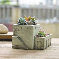 Stone House Gardenplanters Garden Planters Succulents Getopferter Blumentopf Topfblumen Hand Gebaut Keramik