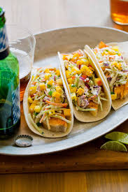 Stir 1 cup onion, 1/4 cup cilantro, oil, 3 tablespoons lime juice, orange juice, garlic, and oregano in medium bowl. Achiote Grilled Fish Tacos Fish Taco Recipe Spoon Fork Tabon