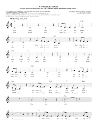I will assign my students to figure how how it ends. A Thousand Years Sheet Music Christina Perri Lead Sheet Fake Book