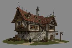 Artstation Medieval House Donghee Han Minecraft Medieval House Medieval Houses Minecraft House Designs