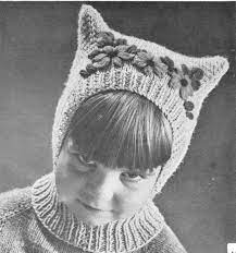 Vintage Knitting Pattern Childrens Childs Kids Kitty Ears Cat Etsy Vintage Knitting Knitted Hats Hat Knitting Patterns