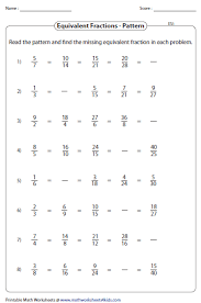 Here you will find printable math worksheets and puzzles arranged according to subject. Equivalent Fraction Worksheets