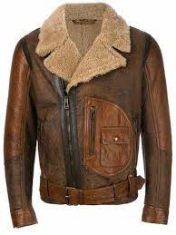 Men S Shearling Real Leather Bomber Jacket Flying Coat Fur Winter Fly Ebay Leather Jacket Style Jackets Men Fashion Leather Jacket Men