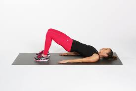 Keeping your weight on your heels, push your feet through the floor and squeeze your glutes. Glute Bridge 10 Trainer Favorite Bodyweight Exercises To Get Stronger No Dumbbells Required Popsugar Fitness Photo 8