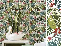Papier peint jungle, décoration tropicale. Papier Peint Tropical Notre Selection Pour Un Interieur Exotique Et Chic Blog Au Fil Des Couleurs Papiers Peints Et Decors Muraux