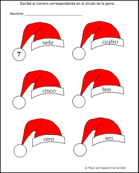Christmas Theme Math Spanish Fun Work Sheets Preschool Spanish Fun At Work Language Arts Classroom