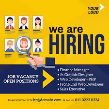 Job advertising templates and job ad designs. Stellenanzeige Vorlage Postermywall