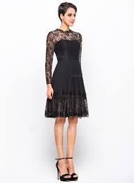 Us 140 00 A Line Scoop Neck Knee Length Chiffon Lace Cocktail Dress With Pleated Jj S House Dressy Short Dresses Cocktail Dress Lace Cocktail Dresses With Sleeves