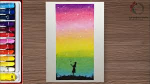 Drawing Colorful Rainbow Sky Scenery With Oil Pastel Step By Step Youtube This rainbow shamrock craft looks so bright and cheerful hanging up on the wall!